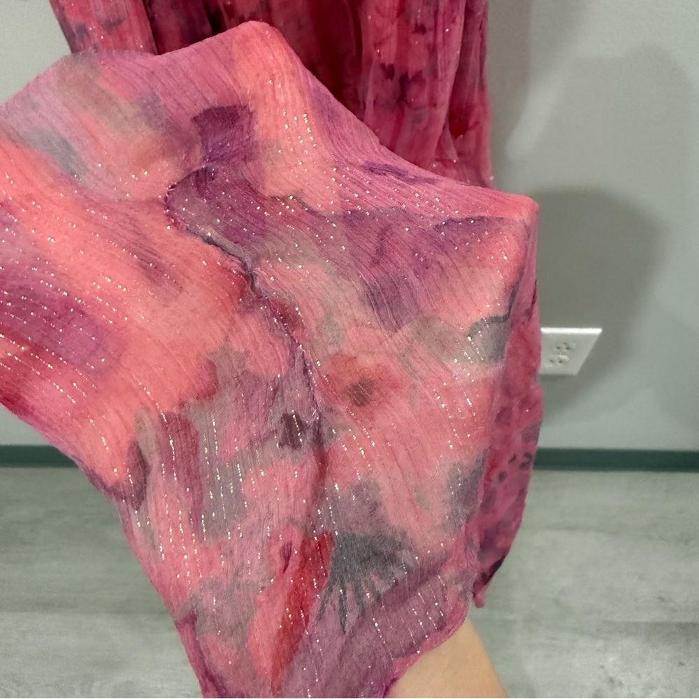BHLDN Dress Iris One Shoulder Cutout in Pink Floral - Picture 7 of 9